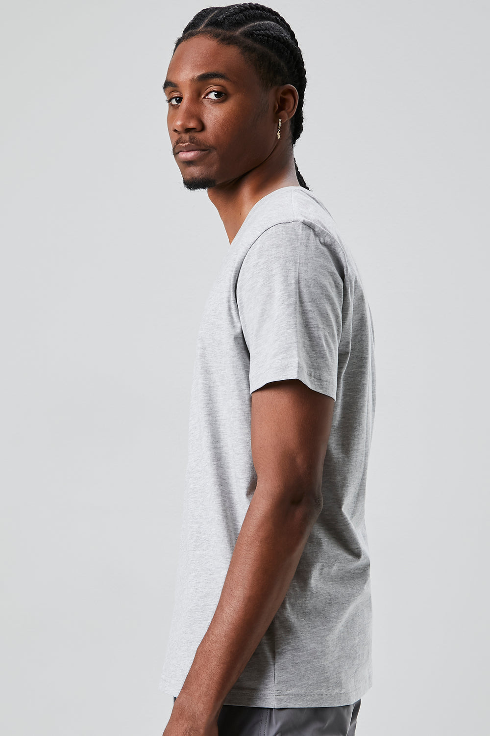 Basic Organically Grown Cotton Tee Heather Grey