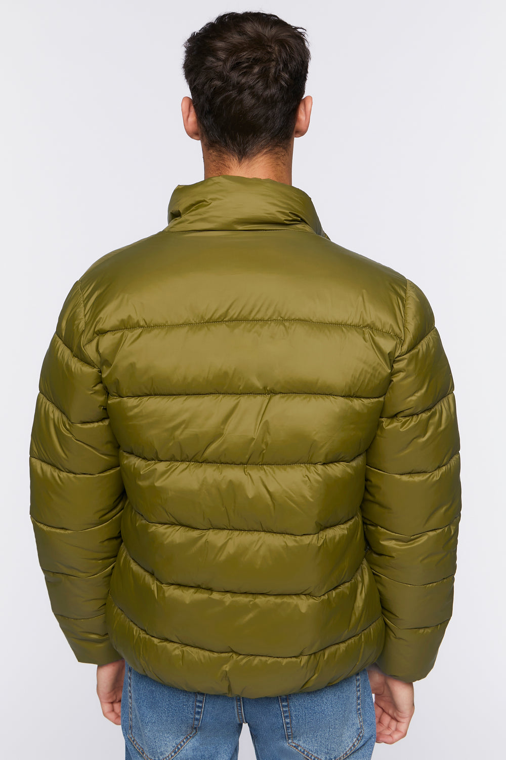 Zip-Up Puffer Jacket Dark Green