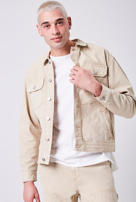 Link to Pocket Button-Front Jacket Taupe
