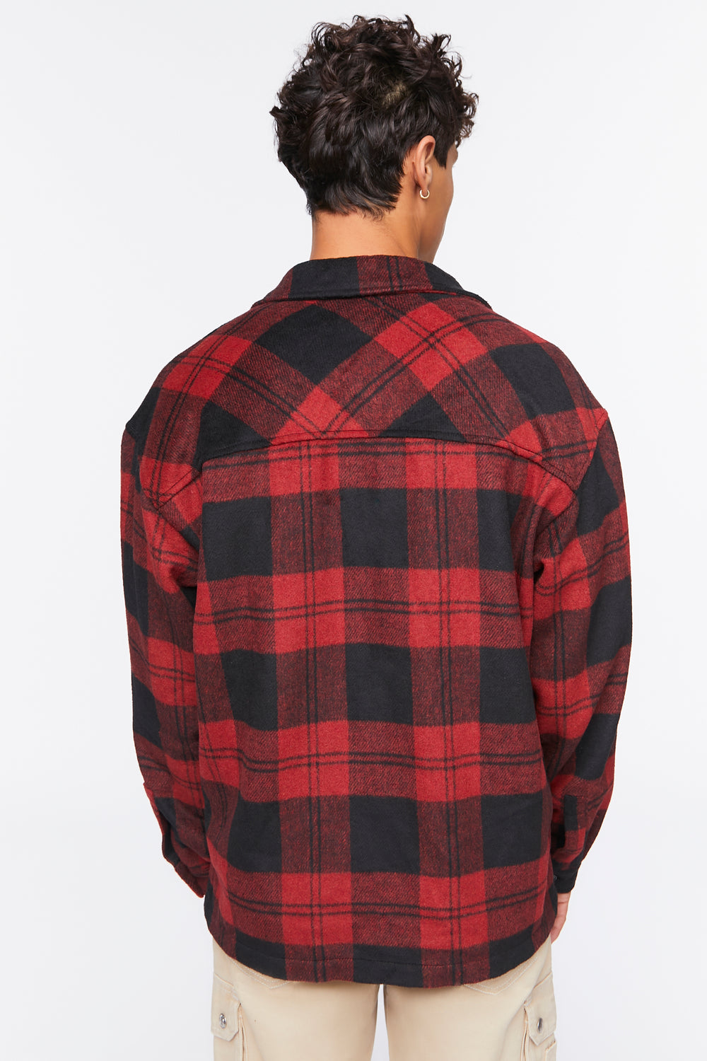 Plaid Button-Up Shirt Red