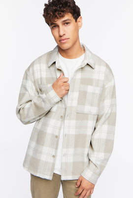 Link to Plaid Button-Up Shirt Khaki