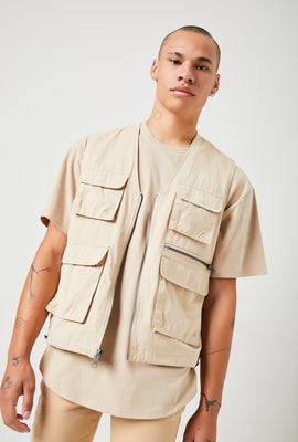 Link to Zip-Up Utility Vest Taupe