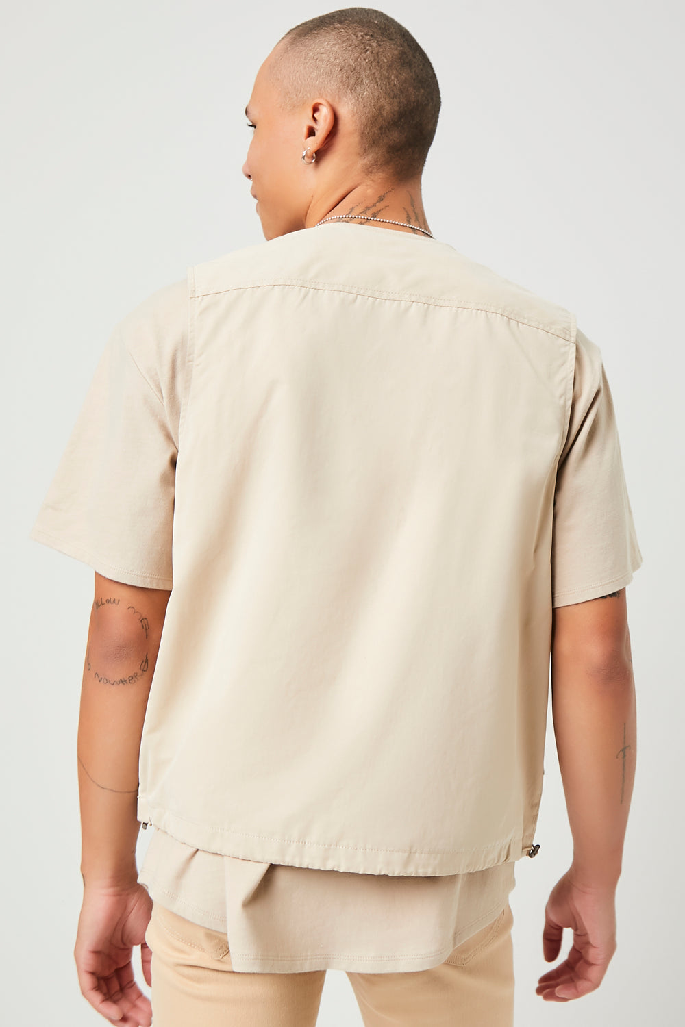 Zip-Up Utility Vest Taupe