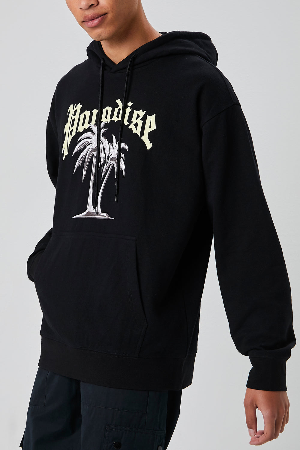 Paradise Graphic French Terry Hoodie Black