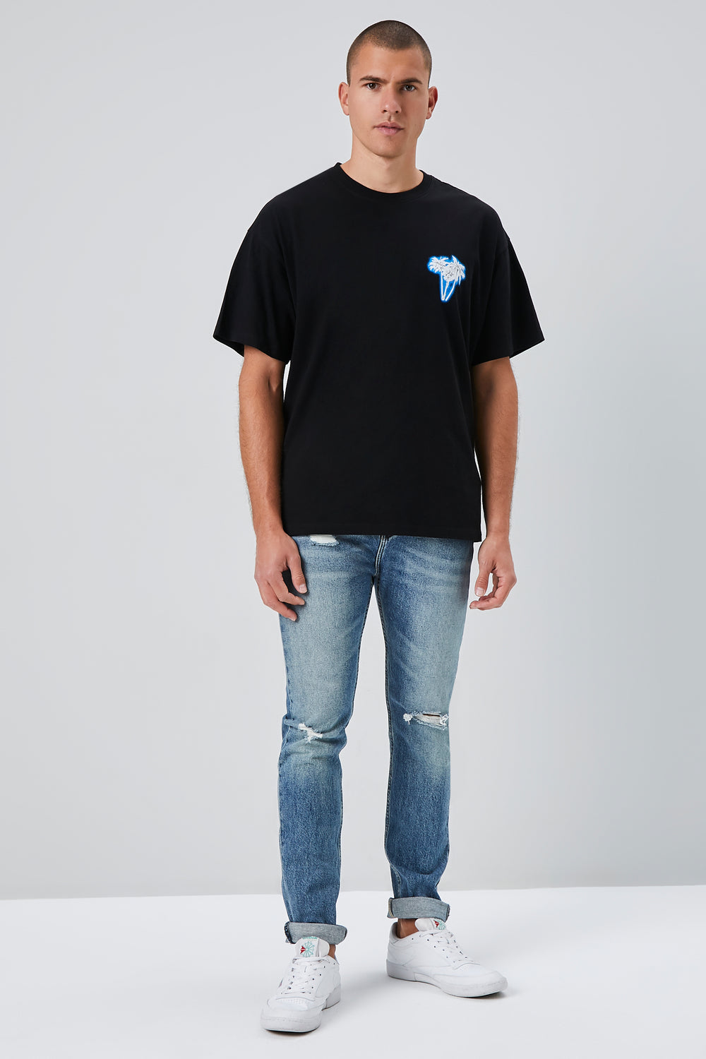 Paradise Graphic Drop-Sleeve Tee Black