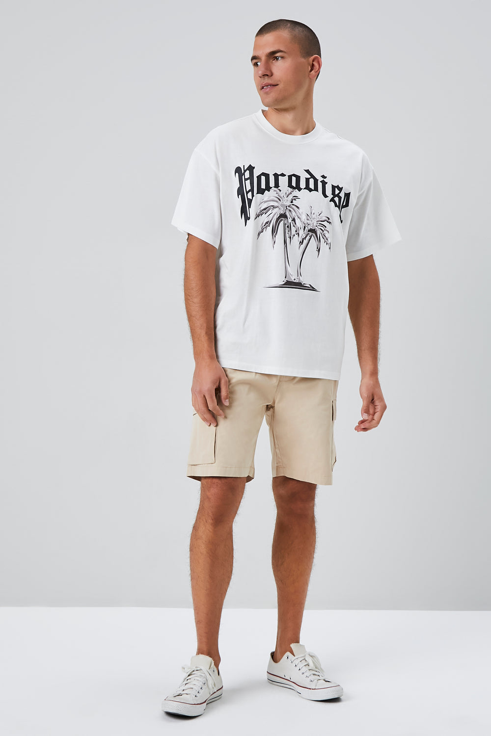 Paradise Graphic Crew Neck Tee White