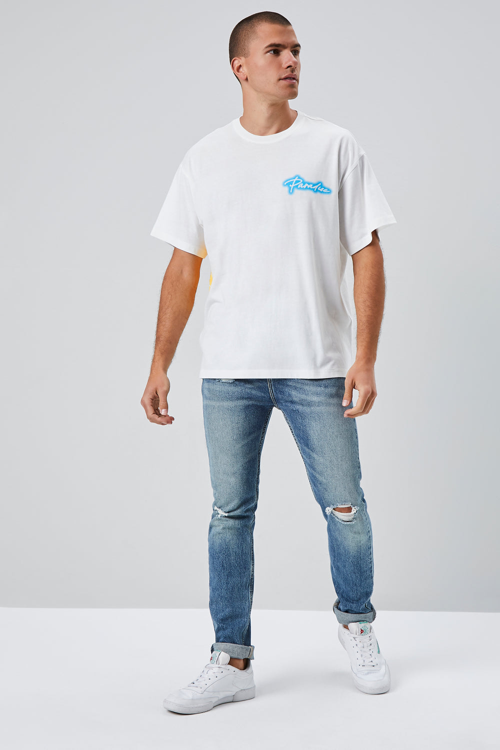 Paradise Graphic Crew Neck Tee White