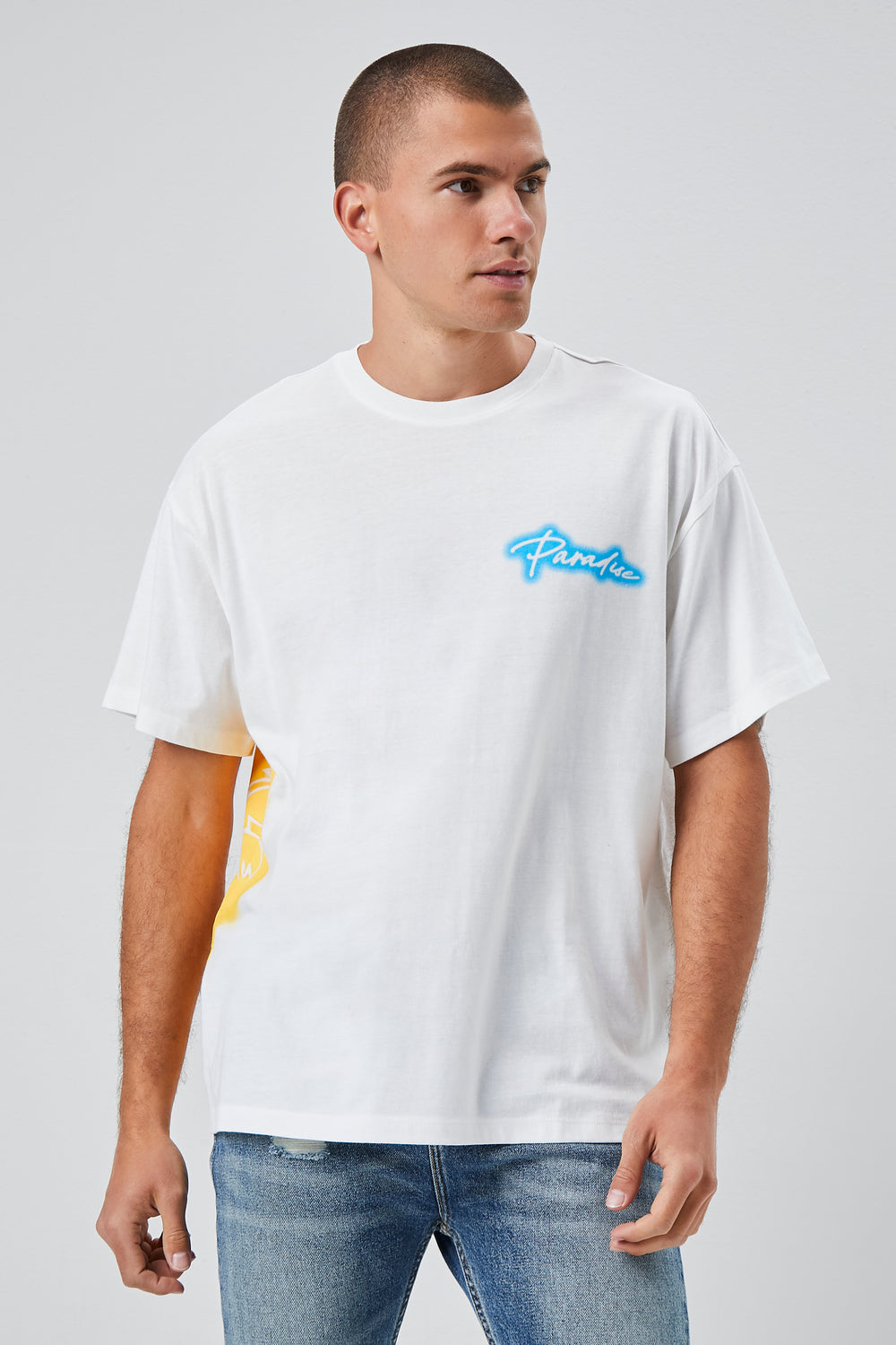 Paradise Graphic Crew Neck Tee White