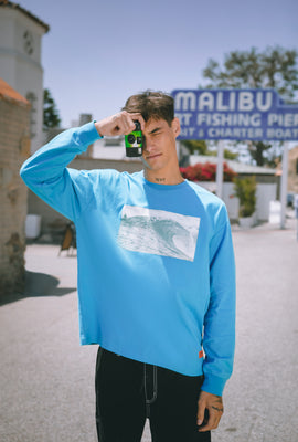 Link to Summer Waves Graphic Long-Sleeve Tee Blue