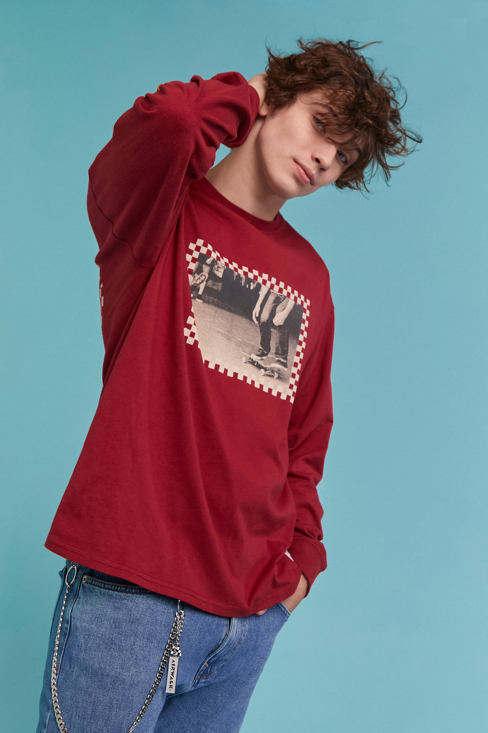 Airwalk Skateboard Long-Sleeve Tee Burgundy