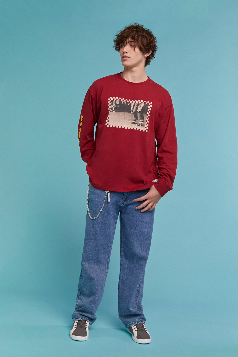 Airwalk Skateboard Long-Sleeve Tee Burgundy