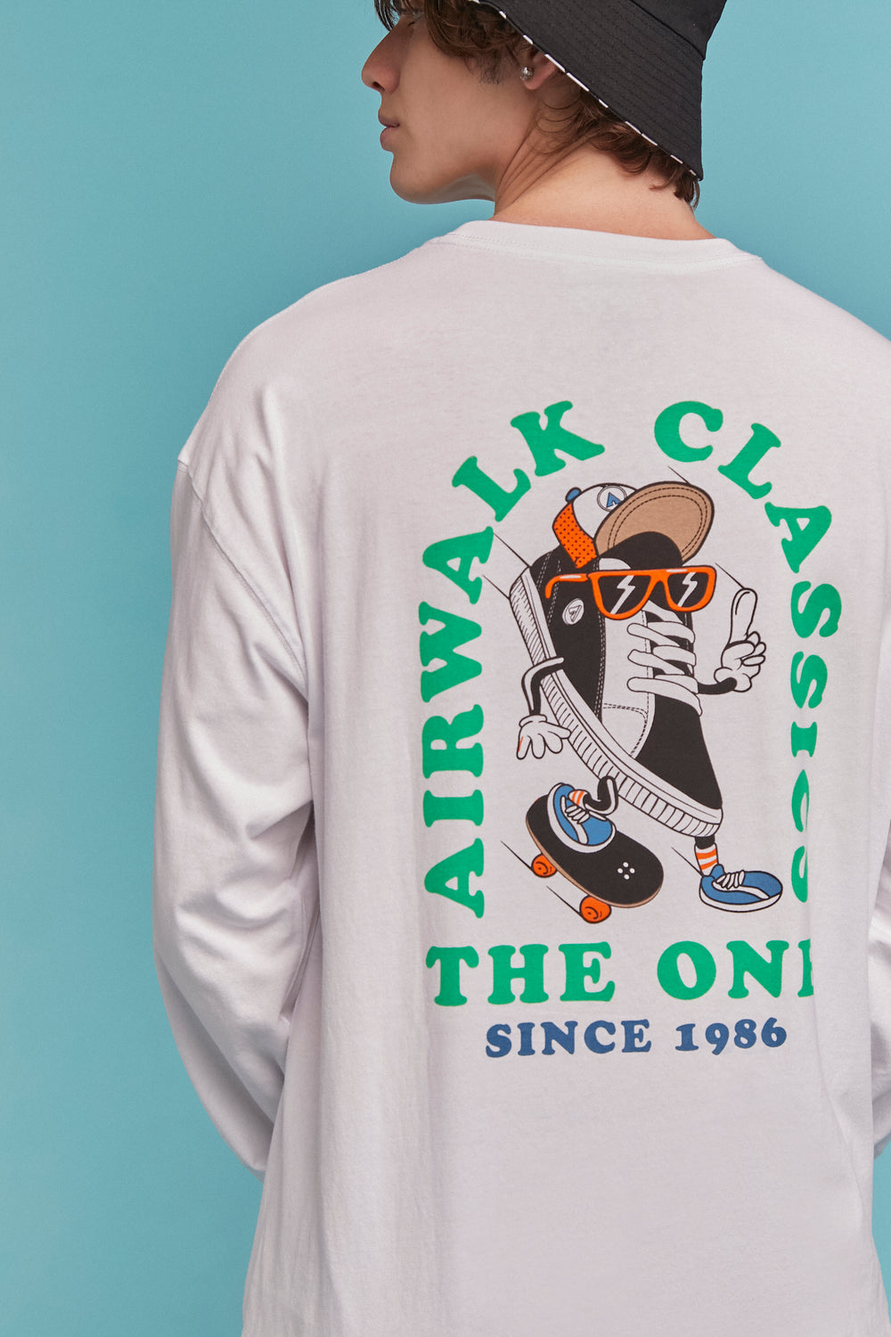 Airwalk Skateboard Long-Sleeve Tee White