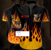 Skull Flame Ironworker EZ05 2608 Custom Hawaiian Shirt - Hyperfavor