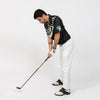 Your Hole Is My Goal Custom Polo Shirt, Personalized Black American Flag Golf Shirt For Men - Hyperfavor