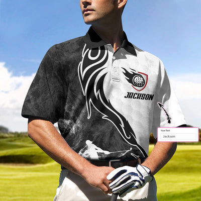 A Golf Player Illustration Custom Polo Shirt - Hyperfavor