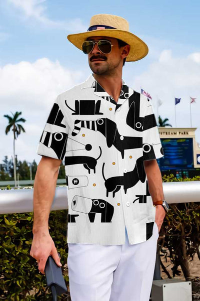 All My Dog Dachshund Pattern Hawaiian Shirt - Hyperfavor