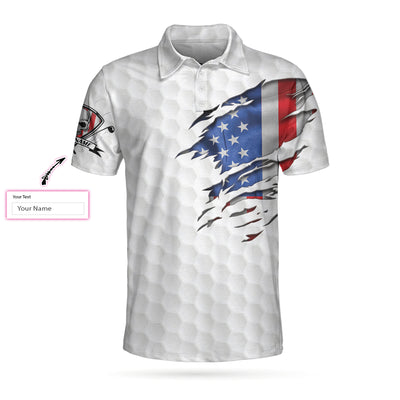 American Flag Golfing Skeleton Shirt, It Takes A Lot Of Balls To Golf The Way I Do M-Ver 5 Custom Polo Shirt - Hyperfavor