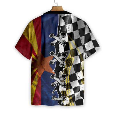 Arizona Racing Flag Hawaiian Shirt - Hyperfavor