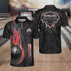 Bowling In Fire And American Flag EZ24 3103 Polo Shirt - Hyperfavor