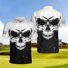Golf Skull Pattern Black And White Polo Shirt - Hyperfavor