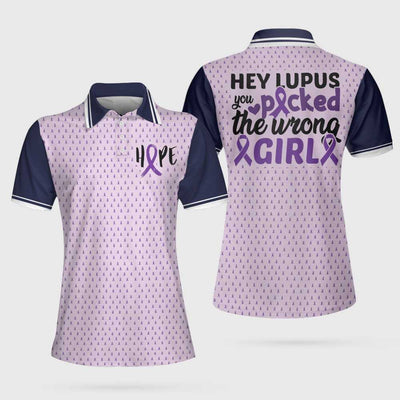 Lupus Picked The Wrong Girl Lupus Awareness Polo Shirt - Hyperfavor