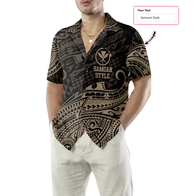 Personalized Hawaiian Gold Tribal Wave Custom Hawaiian Shirt - Hyperfavor