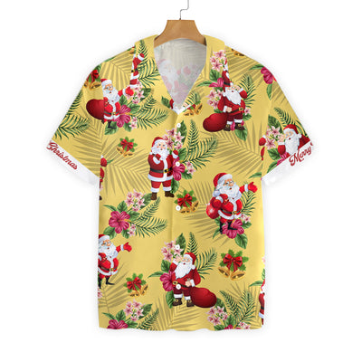 Personalized Name Merry Christmas Santa Claus EZ12 2610 Custom Hawaiian Shirt - Hyperfavor