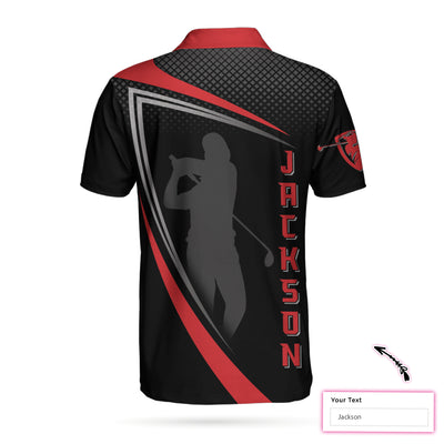 Personalized Red And Black Sport Golf Custom Polo Shirt - Hyperfavor