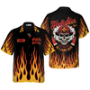 Skull Flame Firefighter Custom Hawaiian Shirt, Personalized Came Black From Hell Firefighter Shirt For Men - Hyperfavor