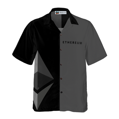 Gray And Black Ethereum Cryptocurrency Hawaiian Shirt - Hyperfavor