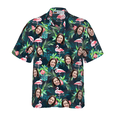 Funny Custom Face Flamingo 02 Custom Hawaiian Shirt - Hyperfavor