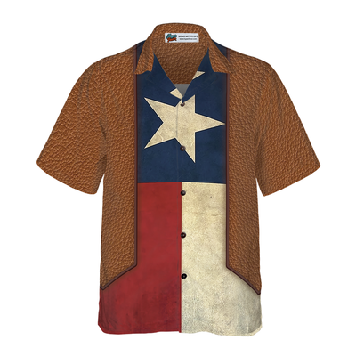 The Lone Star State Cowboy Style Texas Hawaiian Shirt For Men, Vintage Texas Flag Shirt, Proud Texas Shirt For Men - Hyperfavor