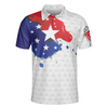 Grunge Style American Flag Polo Shirt, Golf Pattern Wet Paint Polo Shirt, Patriotic Golf Shirt For Men - Hyperfavor