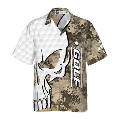 Golf And Skull Camo Pattern Hawaiian Shirt - Hyperfavor