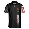 8-ball American Flag Short Sleeve Pattern Wet Paint Skull Golf Polo Shirt, Dark Theme American Flag Polo Shirt, Best Golf Shirt For Men - Hyperfavor