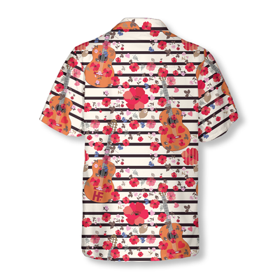 Guitars And Flowers Seamless Pattern Hawaiian shirt - Hyperfavor