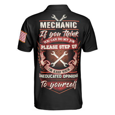 Mechanic Proud Skull Polo Shirt, Black And White If You Think You Can Do My Job Polo Shirt, Mechanic Shirt For Men - Hyperfavor