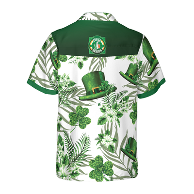 Erin Go Braugh Ireland Green Hat and Shamrock Pattern Hawaiian Shirt - Hyperfavor