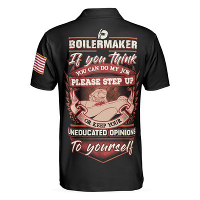 Boilermaker Proud Black And White Short Sleeve Skull Polo Shirt, Best Boilermaker Shirt For Men - Hyperfavor