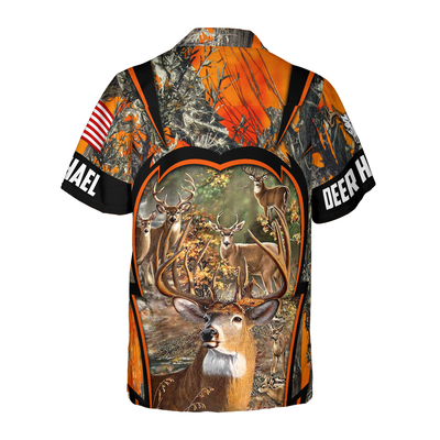 Personalized Name Deer Hunting Custom Hawaiian Shirt - Hyperfavor