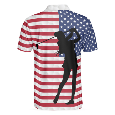 Premium American Golfer Female Ver. Short Sleeve Polo Shirt, Polo Shirts For Men And Women - Hyperfavor