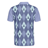 Vintage Blue Palatte Girl Golf Polo Shirt, Argyle Pattern Girl Golfer Silhouette Polo Shirt, Fun Golf Shirt For Men - Hyperfavor