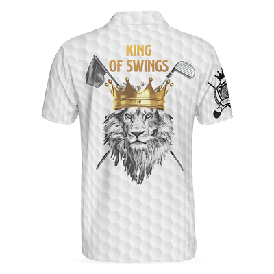 King Of Swings Lion Golfing Polo Shirt, Black And White Lion King Sketching Polo Shirt, Best Golf Shirt For Men - Hyperfavor