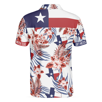 Texas Flag Bluebonnets Polo Shirt For Golf, Floral Texas Map And Flag Polo Shirt, Texas Proud Shirt For Men - Hyperfavor