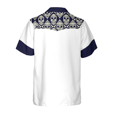 Ornamental Skull Seamless Pattern Hawaiian Shirt - Hyperfavor