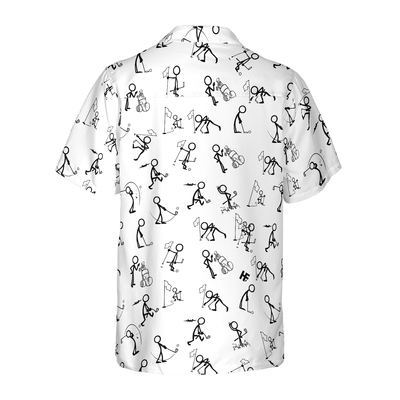 Stickfigures Playing Golf V2 Hawaiian Shirt - Hyperfavor