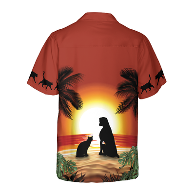 Cat And Dog Sunset Hawaiian Shirt - Hyperfavor