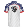 Golf Texture Short Sleeve USA Golf Polo Shirt, American Flag Polo Shirt, Patriotic Golf Shirt For Men - Hyperfavor