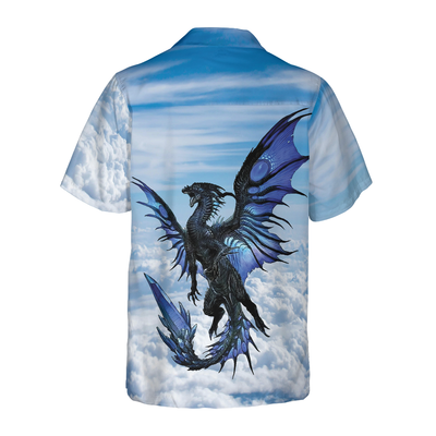 Blue Dragon On Blue Sky Hawaiian Shirt - Hyperfavor