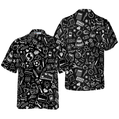 Doodle School Chalkboard Hawaiian Shirt - Hyperfavor